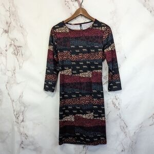 Victorias Secret Dress Medium Animal Print Leopard Sport Open Back 3/4 Sleeve